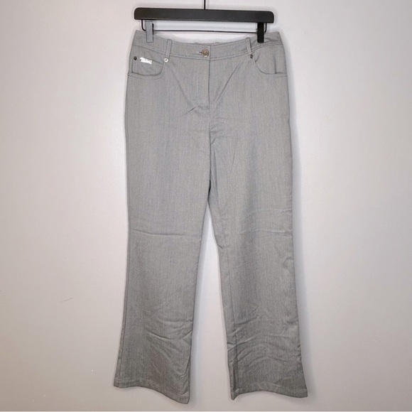 St. John Sport Grey Lightweight Trousers Pants Size 6 Nwt